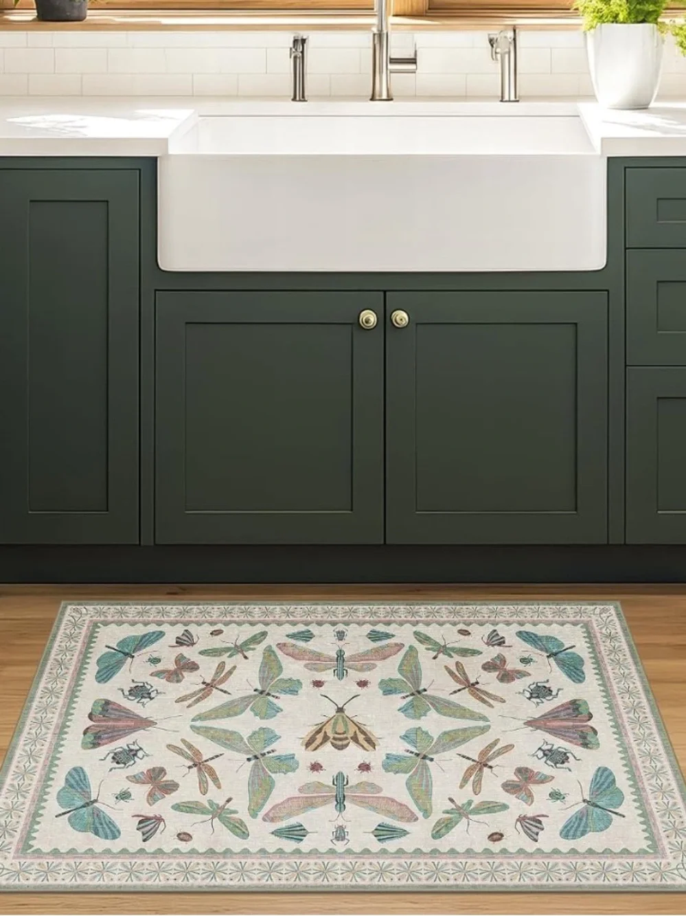 🆕 ANTHRO STYLE Rug Butterfly Moth Apothecary Soft Machine Washable Door Bathroom